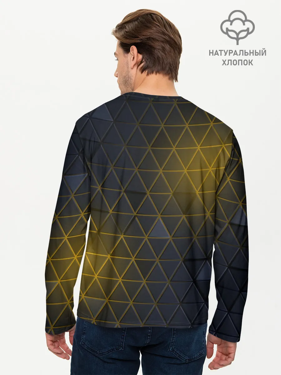 Мужской лонгслив базовый / RENAULT РЕНО ЖЕЛТАЯ ГЕОМЕТРИЯ