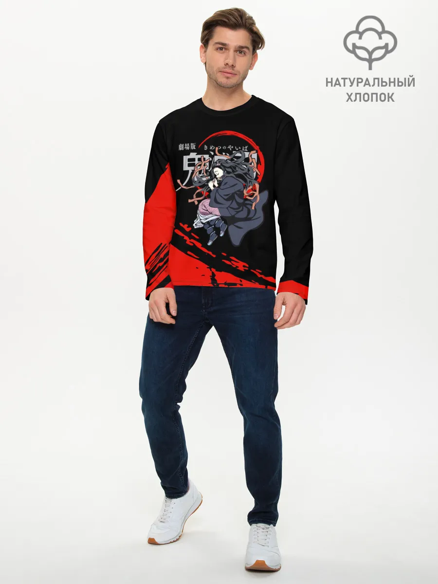 Мужской лонгслив базовый / Незуко Камадо Kimetsu no Yaiba
