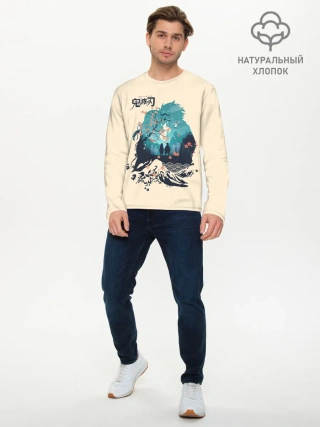 Мужской лонгслив базовый / Танджиро и Незуко Kimetsu no Yaiba