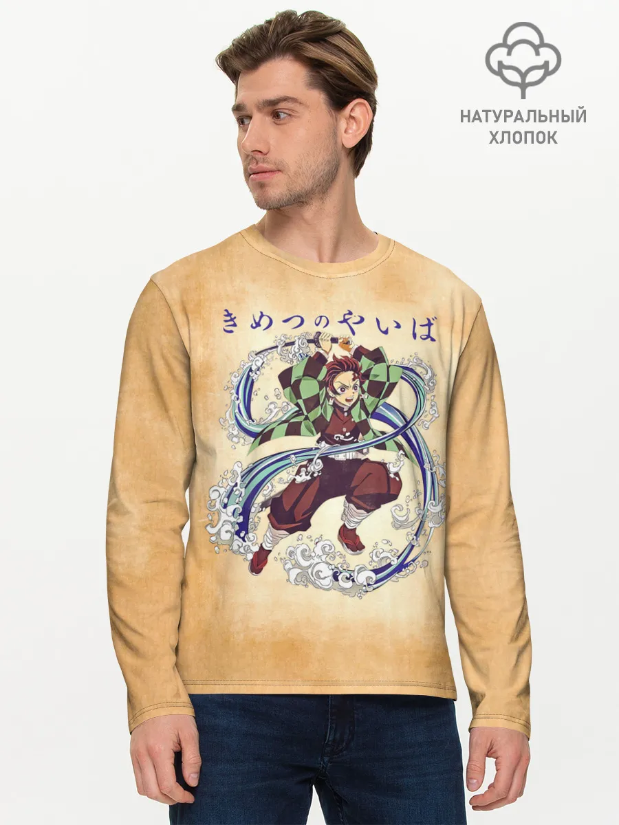 Мужской лонгслив базовый / Танджиро Камадо Kimetsu no Yaiba