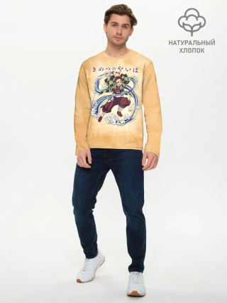 Мужской лонгслив базовый / Танджиро Камадо Kimetsu no Yaiba