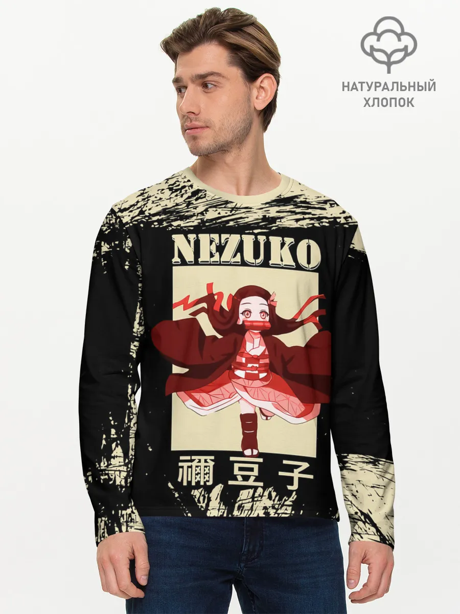 Мужской лонгслив базовый / NEZUKO | Kimetsu no Yaiba