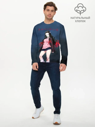 Мужской лонгслив базовый / Незуко Камадо Kimetsu no Yaiba