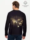 Мужской лонгслив базовый / Череп и часовой механизм.
