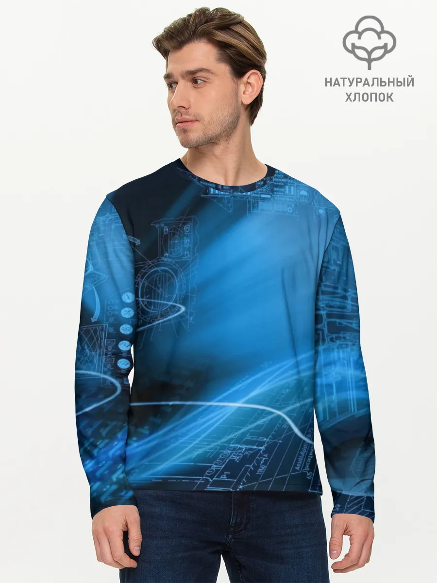 Мужской лонгслив базовый / Чертеж