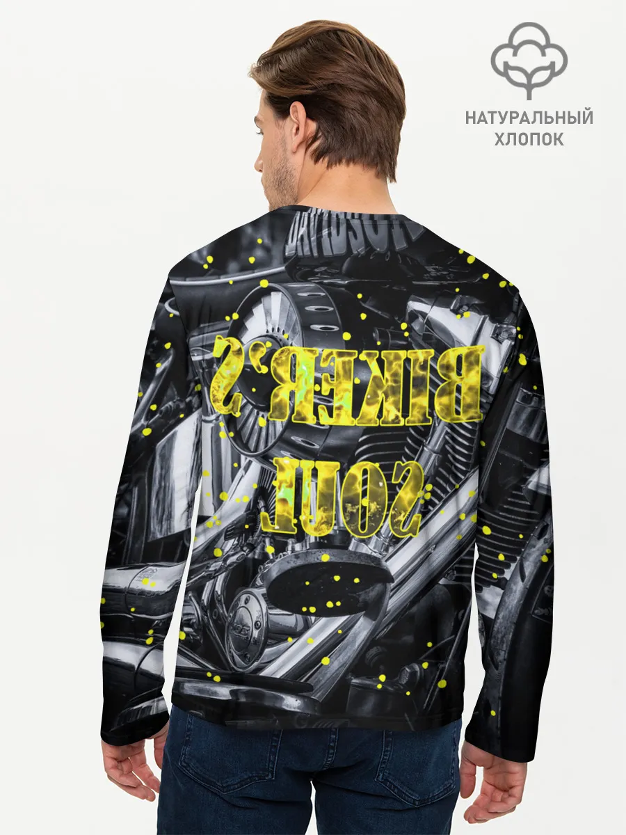 Мужской лонгслив базовый / Bikers Soul | Душа байкера