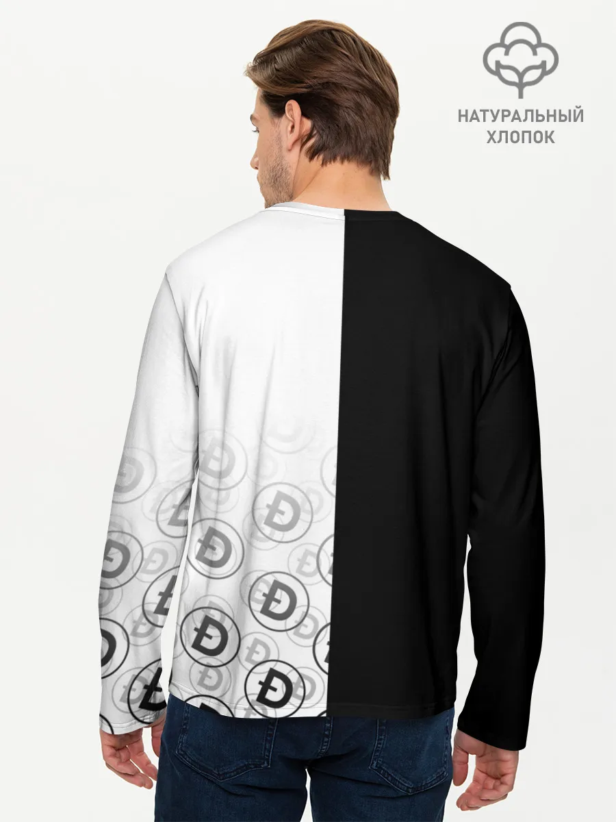 Мужской лонгслив базовый / DOGECOIN / DOGE / КАРМАН