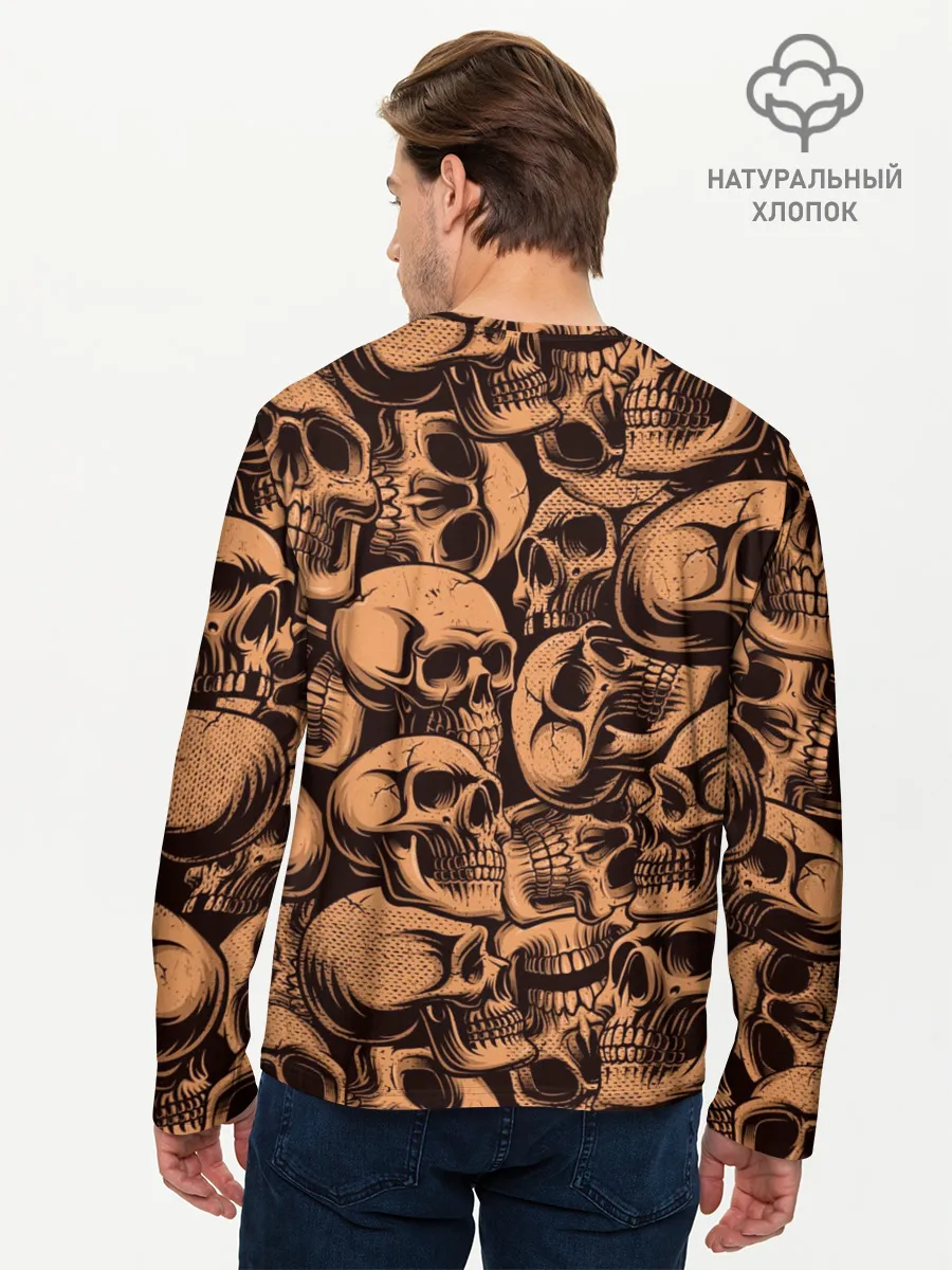 Мужской лонгслив базовый / Черепа