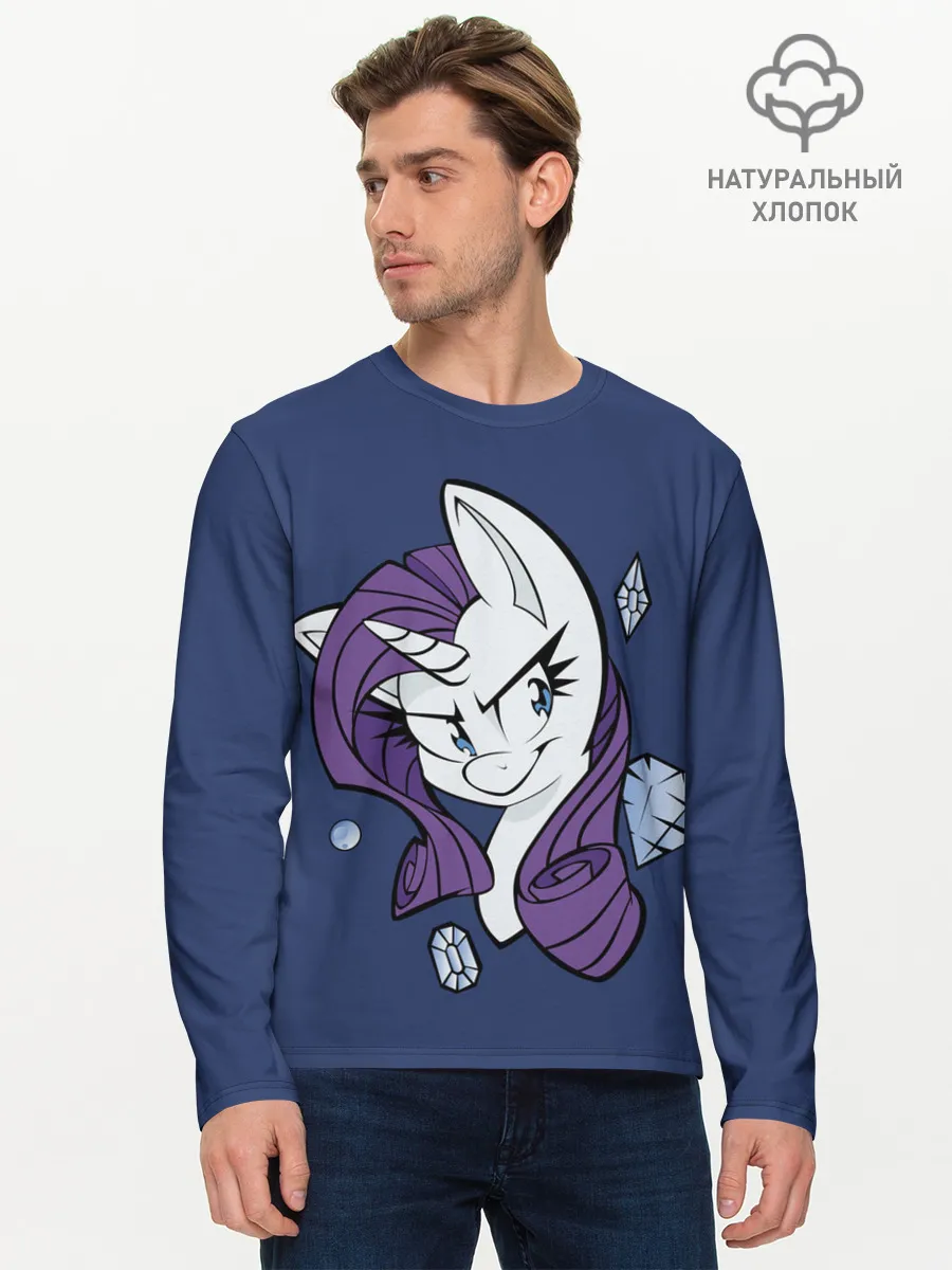 Мужской лонгслив базовый / Эплджек в алмазах