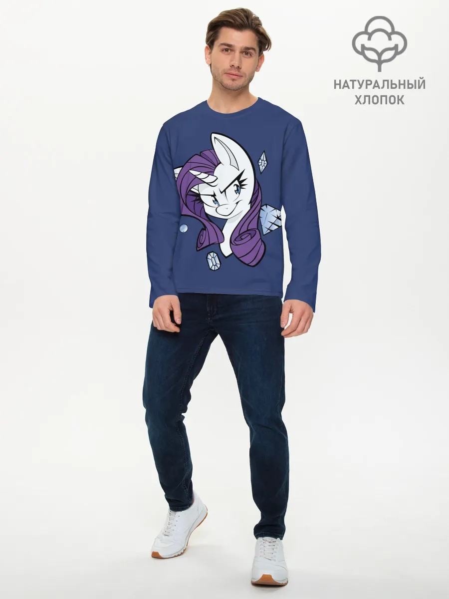 Мужской лонгслив базовый / Эплджек в алмазах