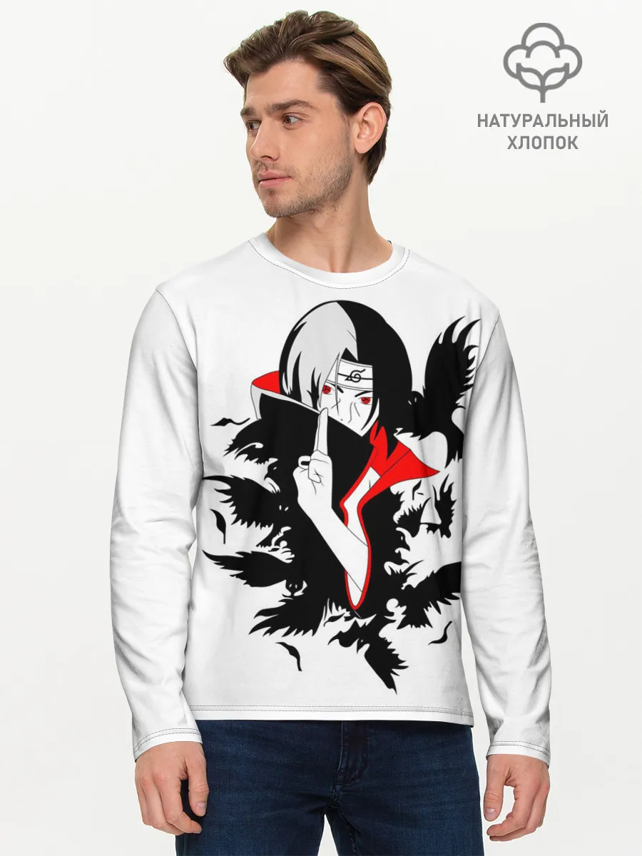 Мужской лонгслив базовый / Человек и вороны аниме