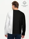 Мужской лонгслив базовый / Черно белый силуэт Танджиро