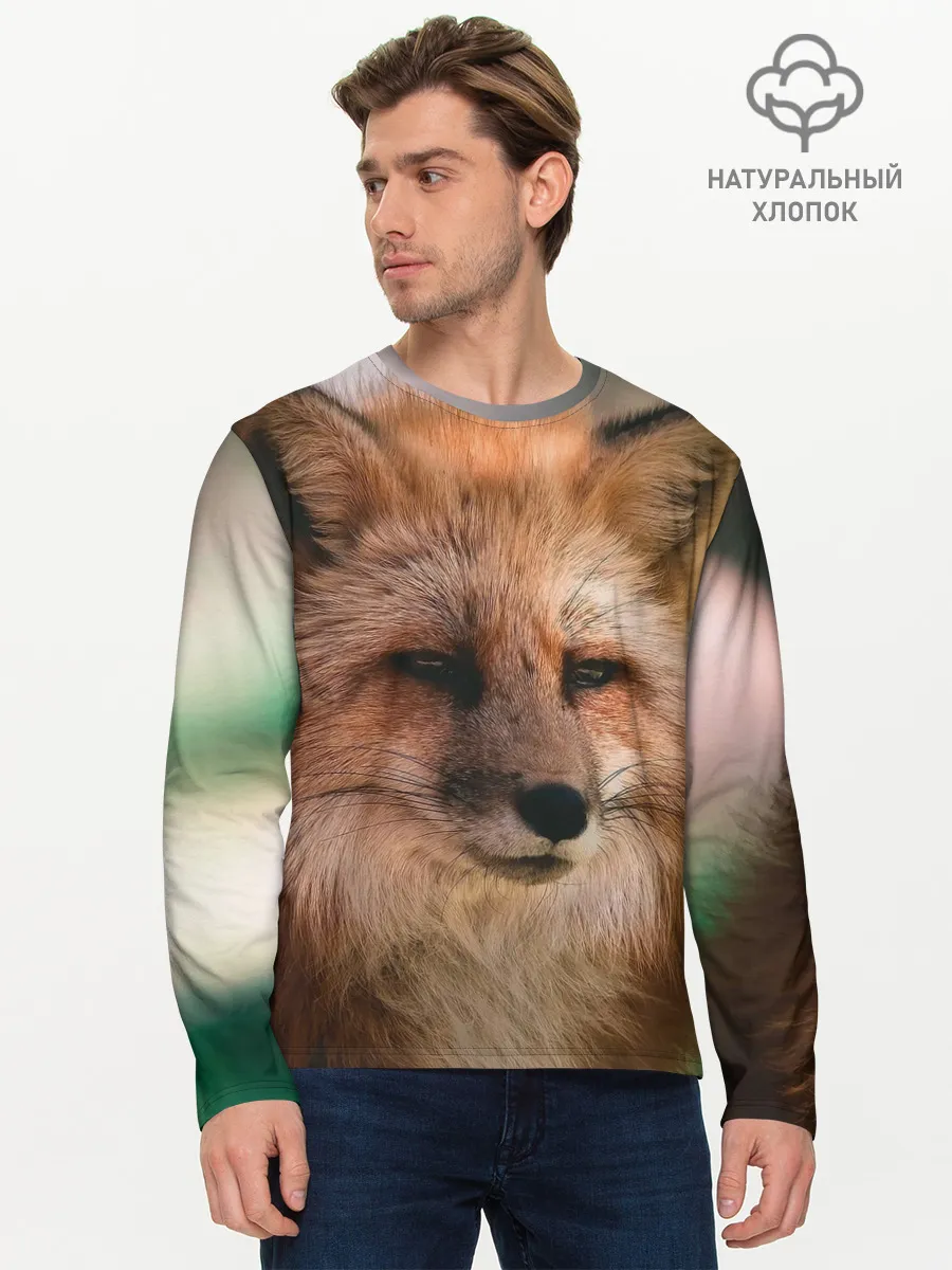 Мужской лонгслив базовый / Строгая лисица