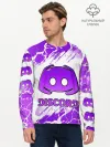 Мужской лонгслив базовый / DISCORD / ДИСКОРД / ТРЕЩИНЫ