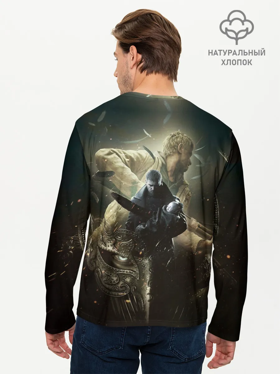 Мужской лонгслив базовый / Итан,Крис и деревня RE8
