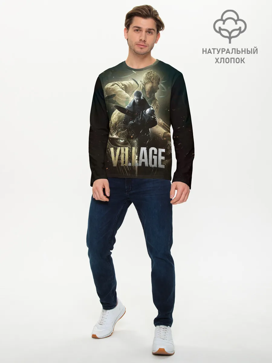 Мужской лонгслив базовый / Итан,Крис и деревня RE8
