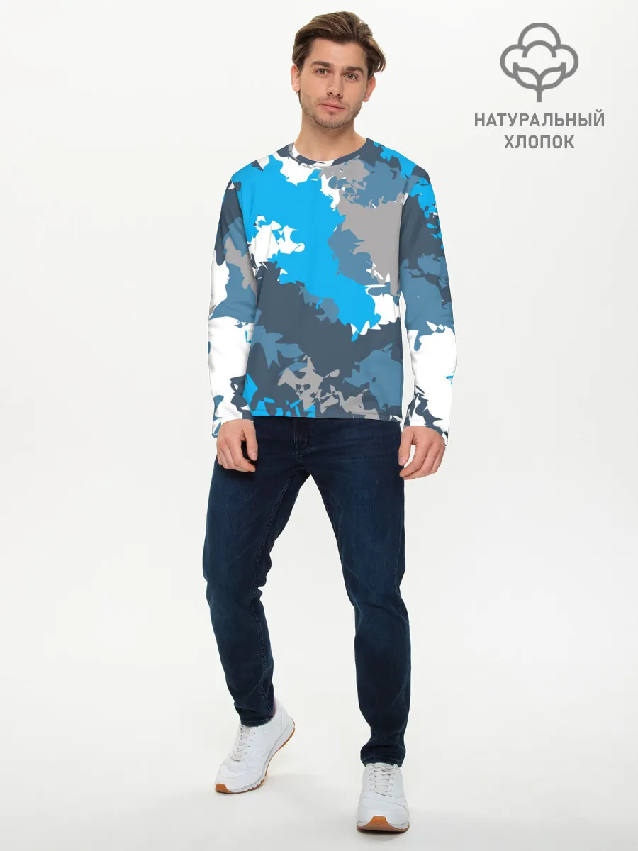 Мужской лонгслив базовый / Камуфляж
