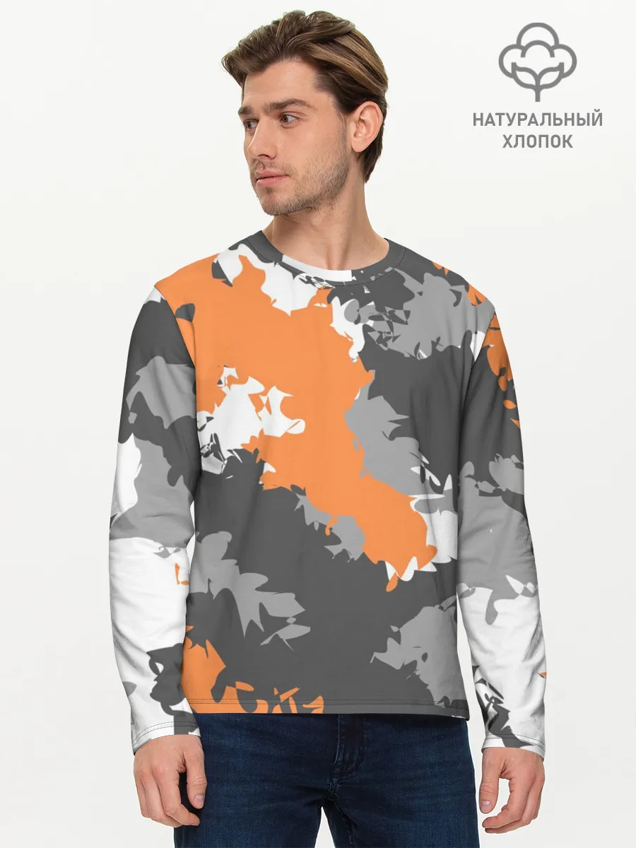 Мужской лонгслив базовый / Камуфляж