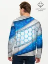 Мужской лонгслив базовый / 3D AQUA БРОНЯ ОБЪЕМНЫЕ СОТЫ