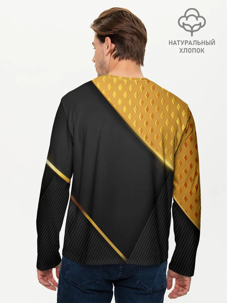 Мужской лонгслив базовый / 3D BLACK & GOLD