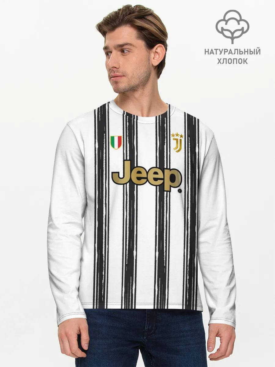 Мужской лонгслив базовый / Форма Ювентуса 2020 2021 дом