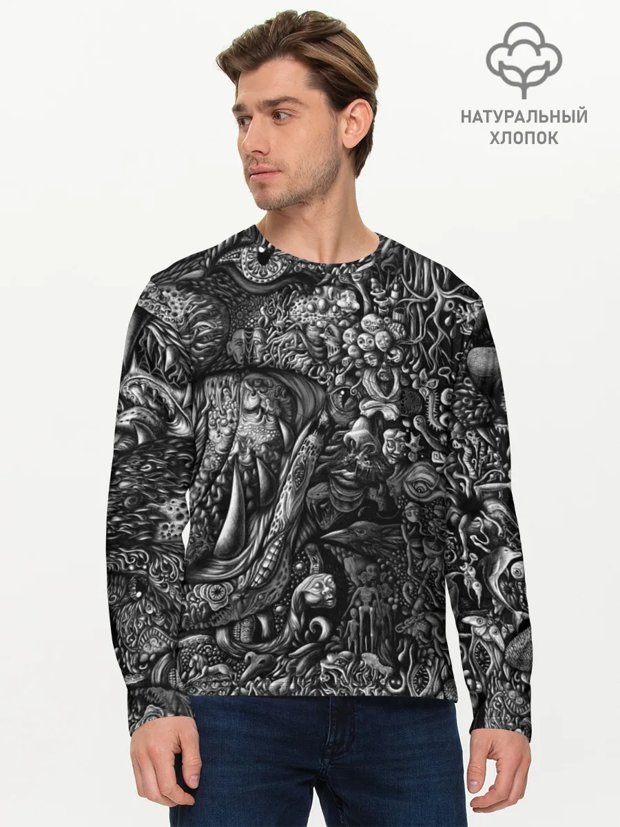 Мужской лонгслив базовый / Безумие