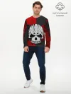 Мужской лонгслив базовый / Крылатый череп 3D