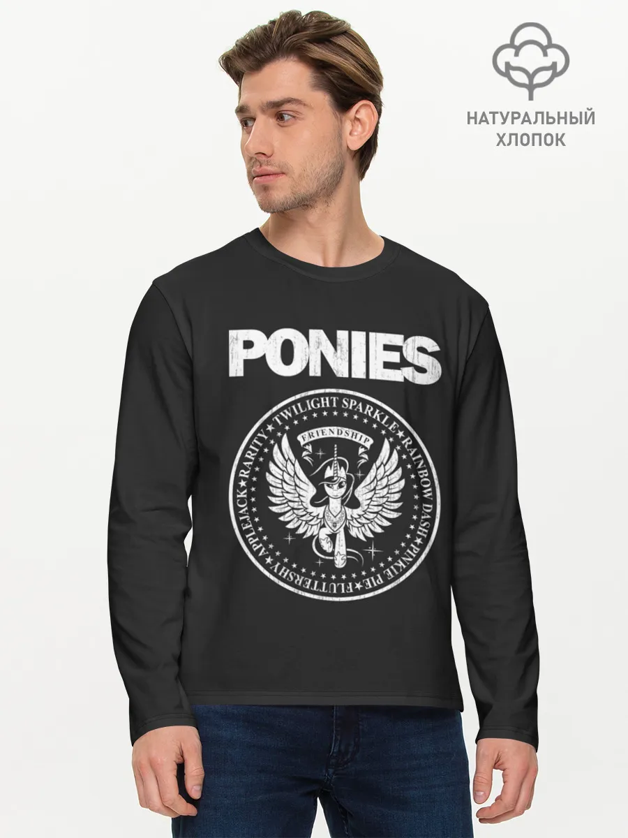 Мужской лонгслив базовый / Pony x Ramones