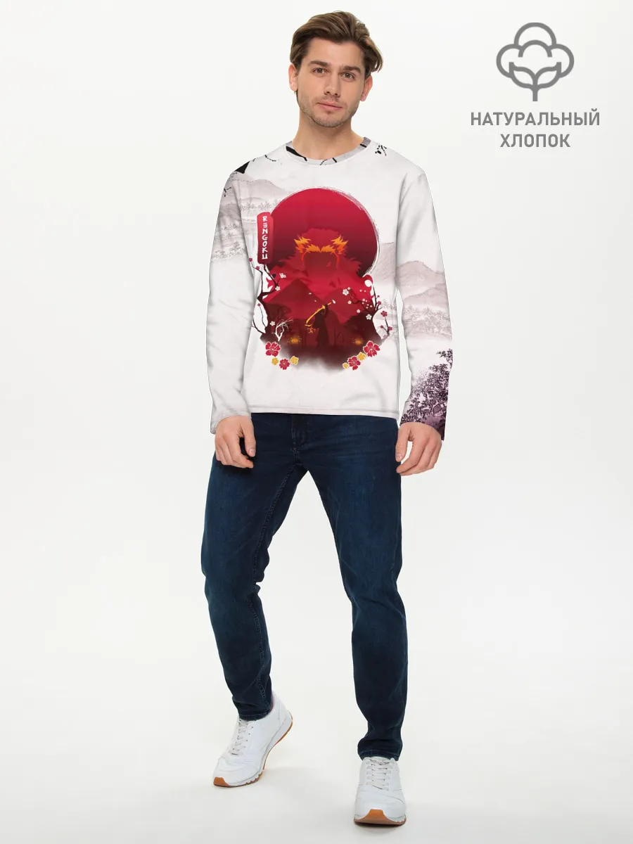 Мужской лонгслив базовый / Кенджиро Ренгоку Kimetsu no Yaiba