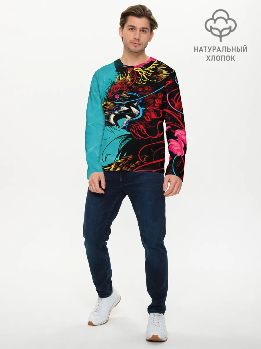 Мужской лонгслив базовый / Дракон | Dragon