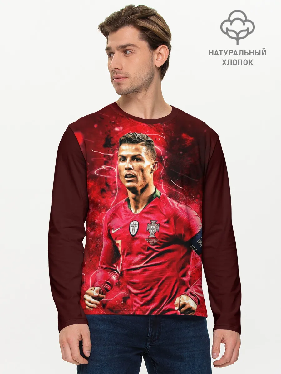 Мужской лонгслив базовый / Криштиану Роналду
