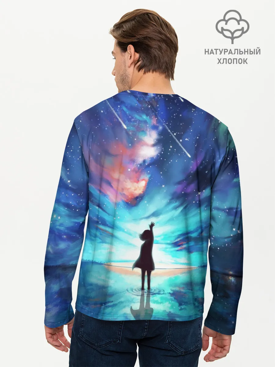 Мужской лонгслив базовый / Дотянуться до космоса