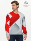 Мужской лонгслив базовый / 3D SPORT STYLE RED / WHITE