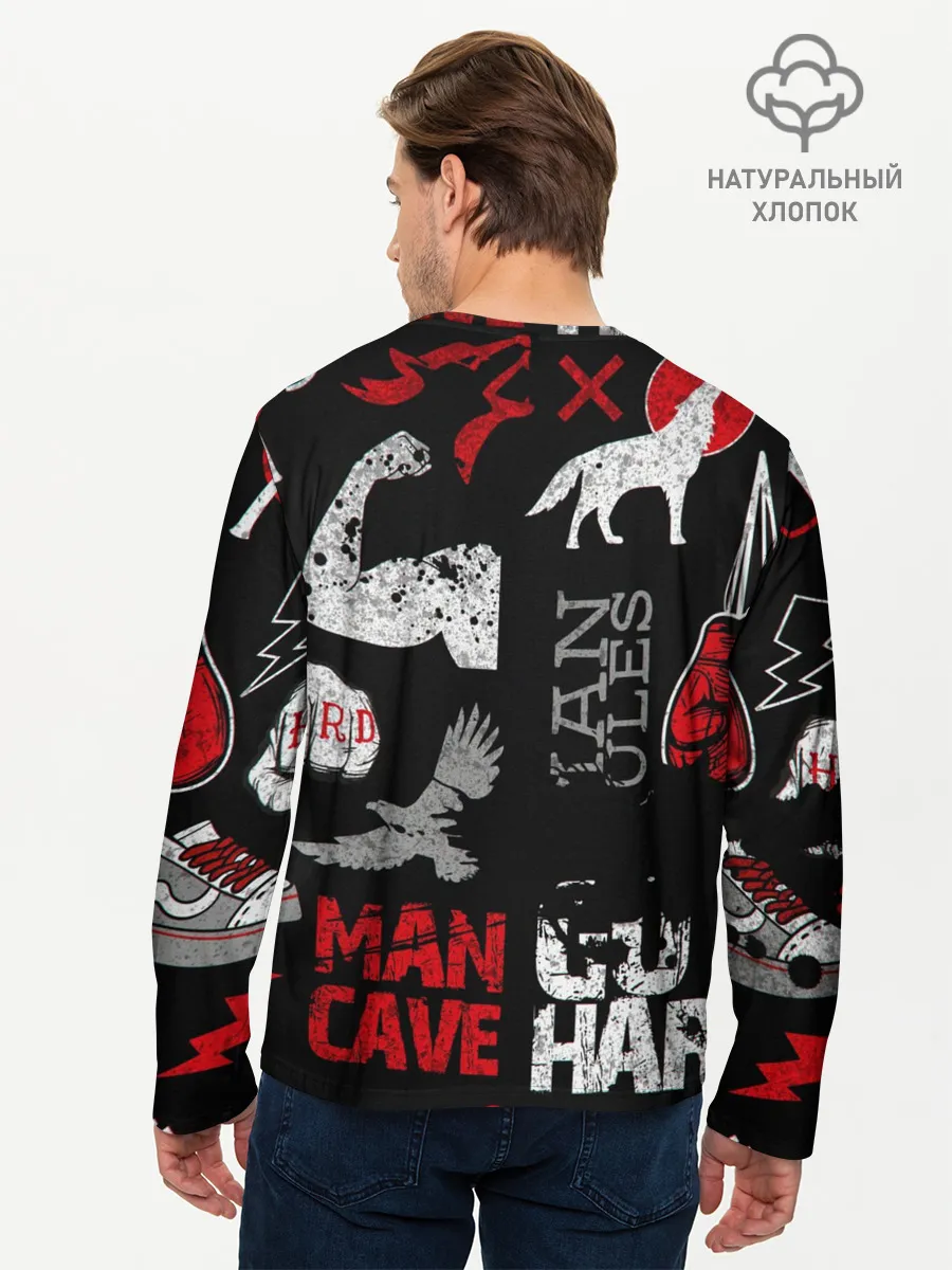 Мужской лонгслив базовый / ЧТО ТО МОТИВАЦИОННОЕ 3D