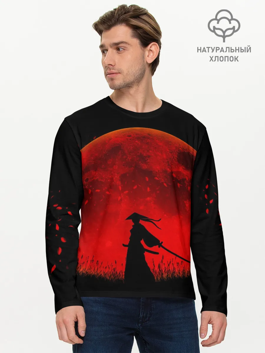 Мужской лонгслив базовый / Самурай 3D