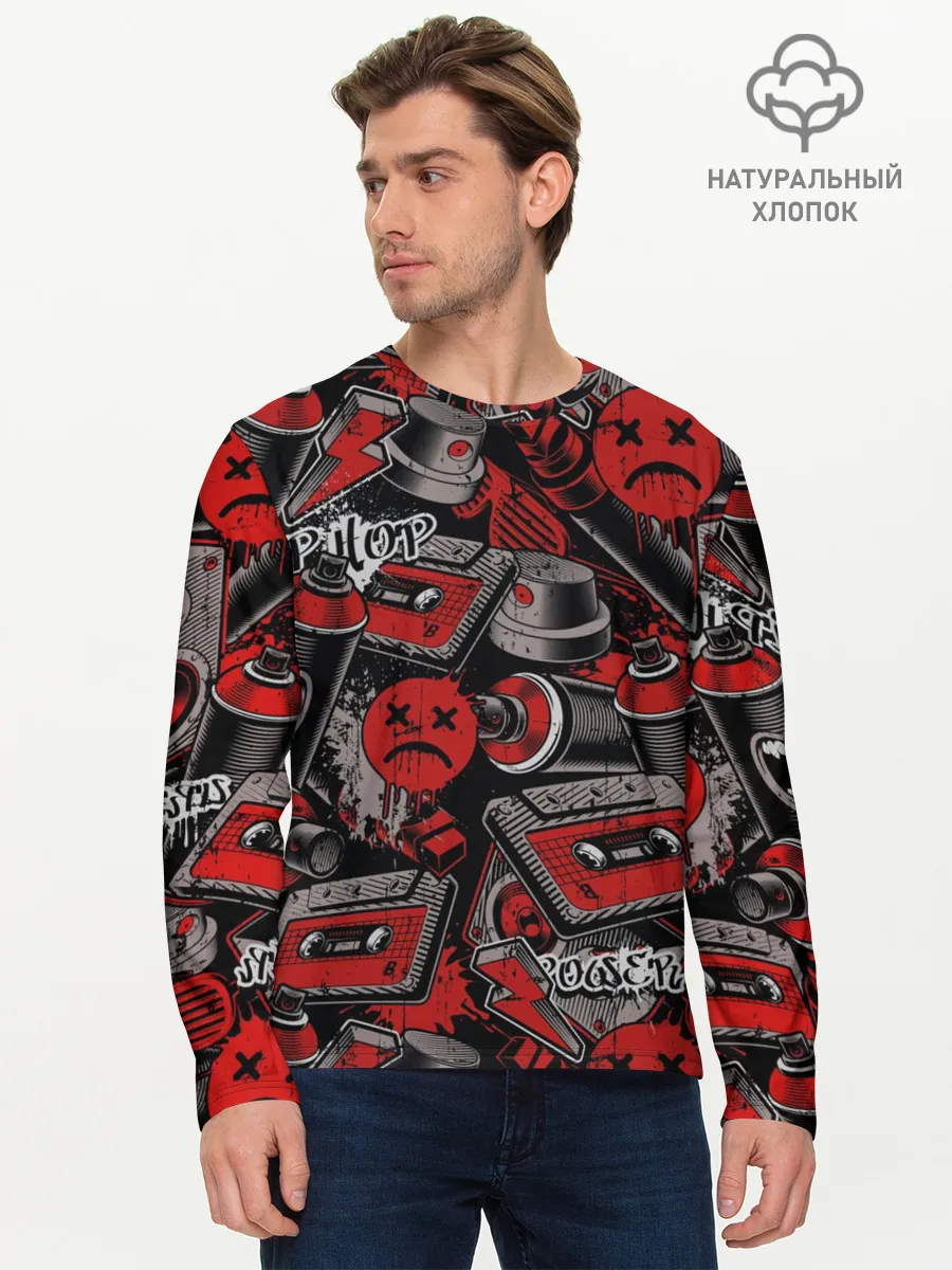 Мужской лонгслив базовый / Hip hop Urban style