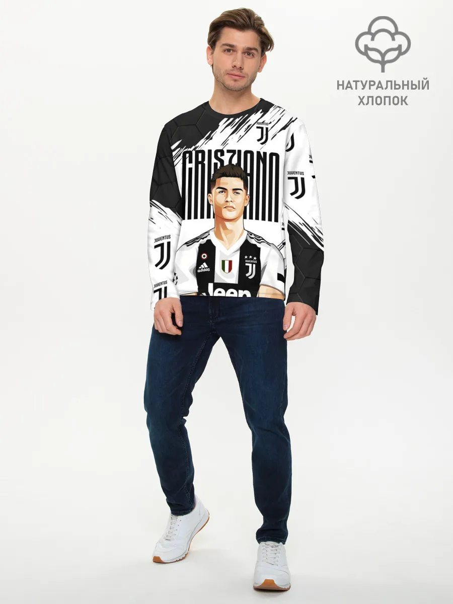 Мужской лонгслив базовый / КРИШТИАНУ РОНАЛДУ / ЮВЕНТУС
