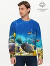 Мужской лонгслив базовый / Морской мир