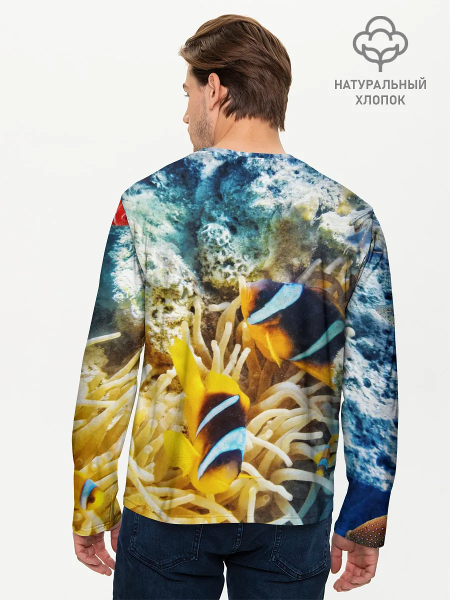Мужской лонгслив базовый / Морской мир