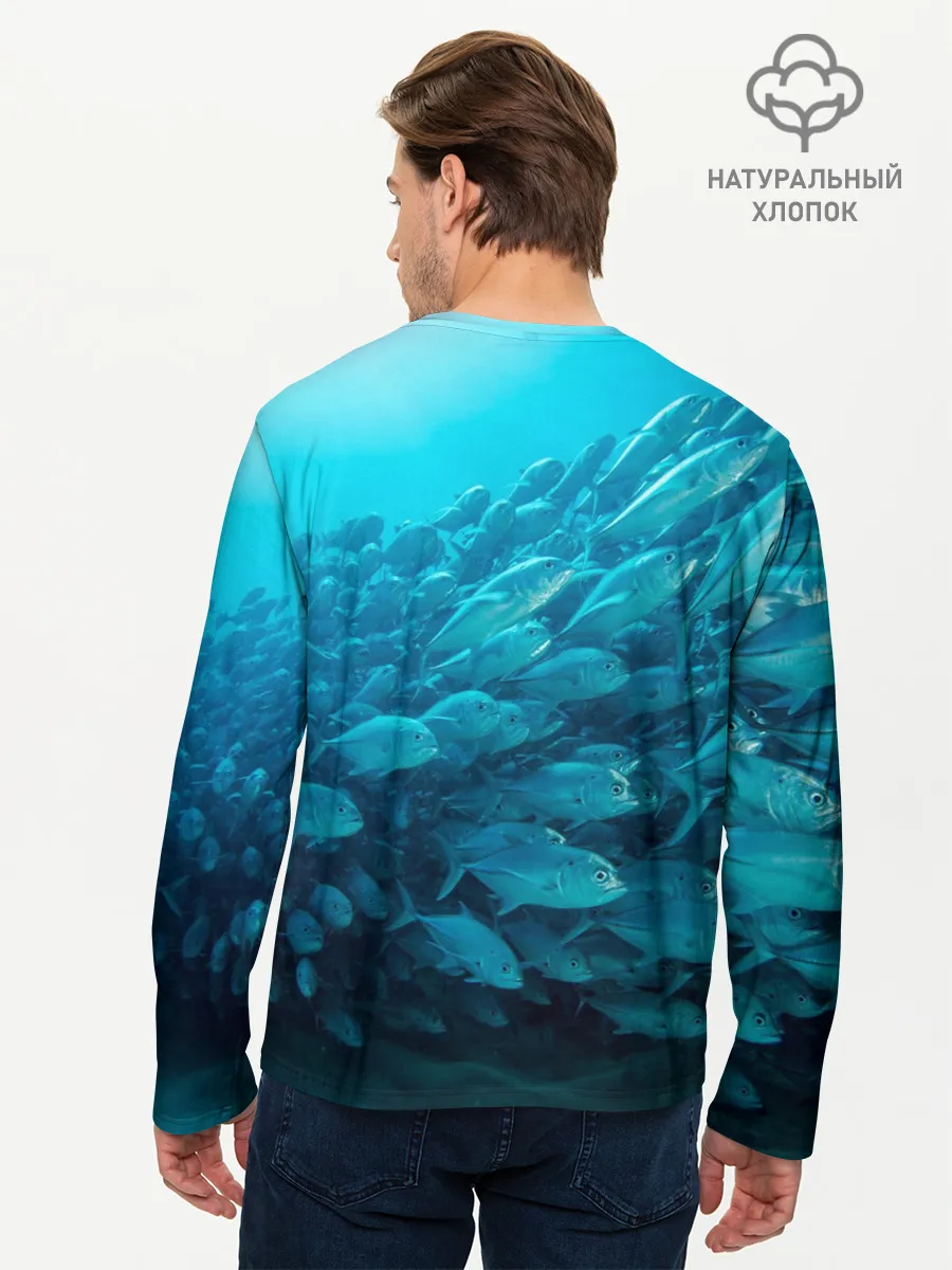 Мужской лонгслив базовый / Морской мир
