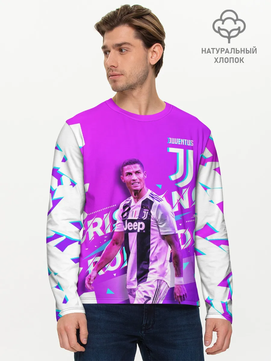 Мужской лонгслив базовый / КРИШТИАНУ РОНАЛДУ / НЕОН