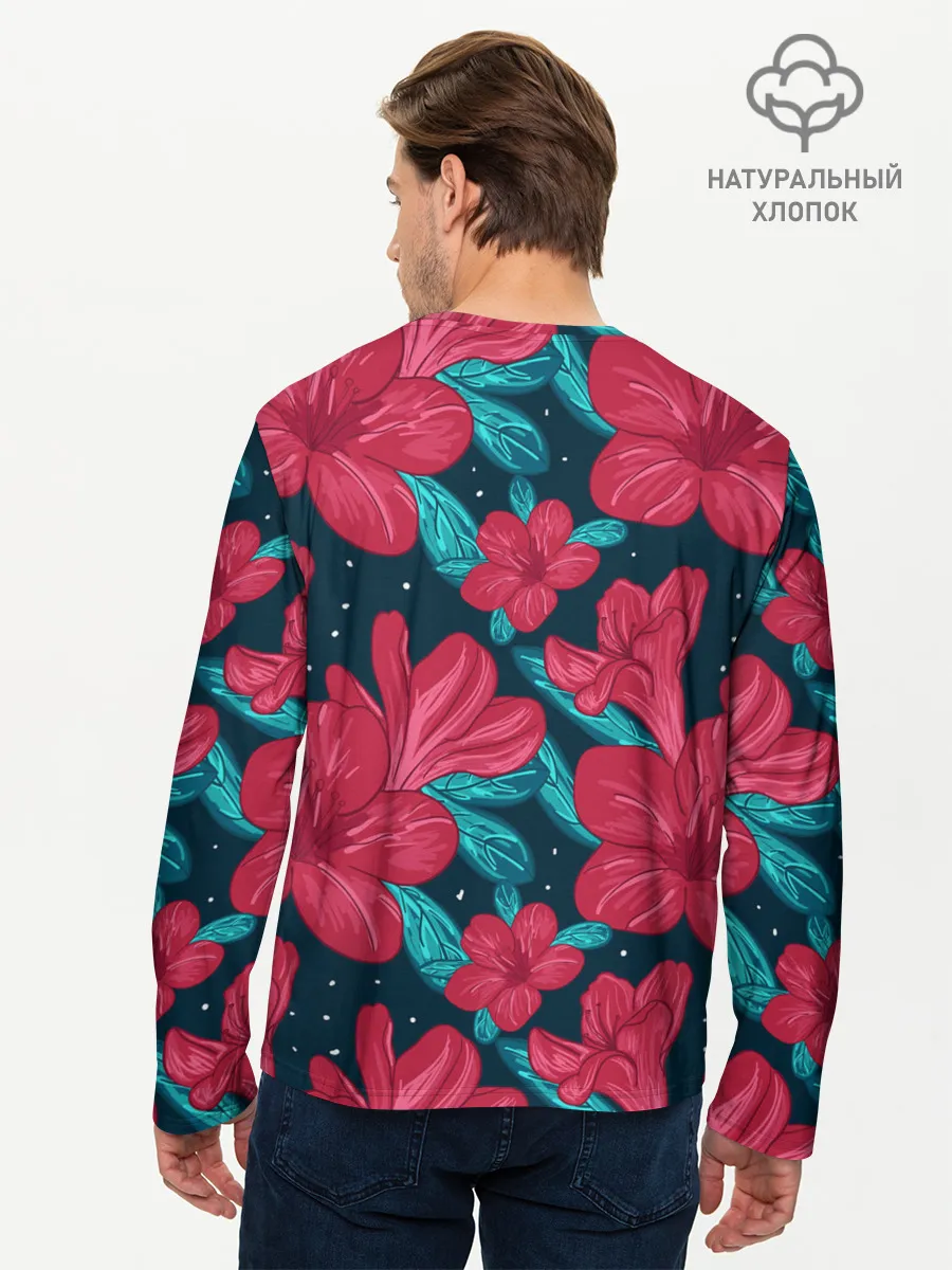 Мужской лонгслив базовый / Моника в цветах