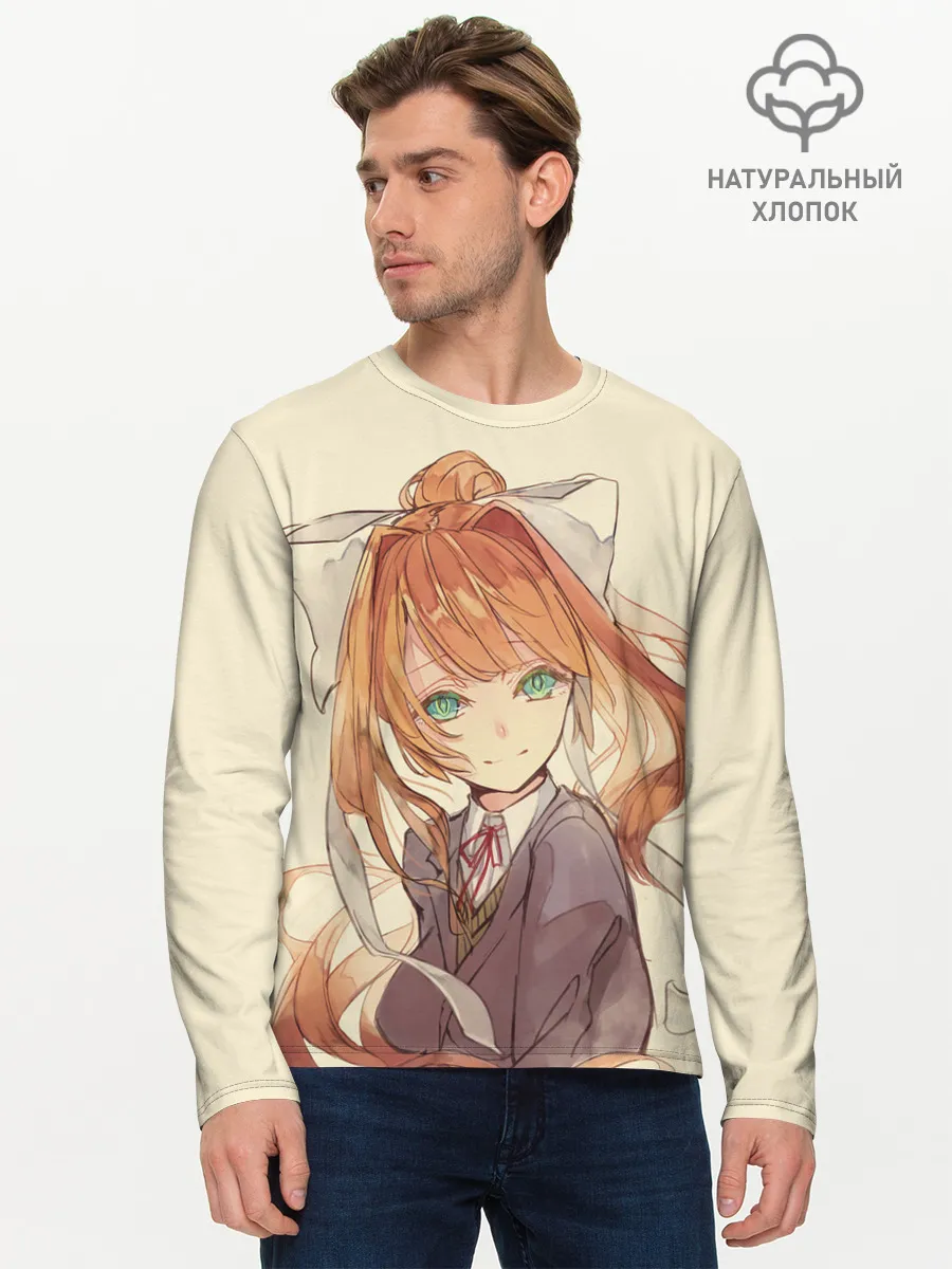 Мужской лонгслив базовый / Нарисованная Моника