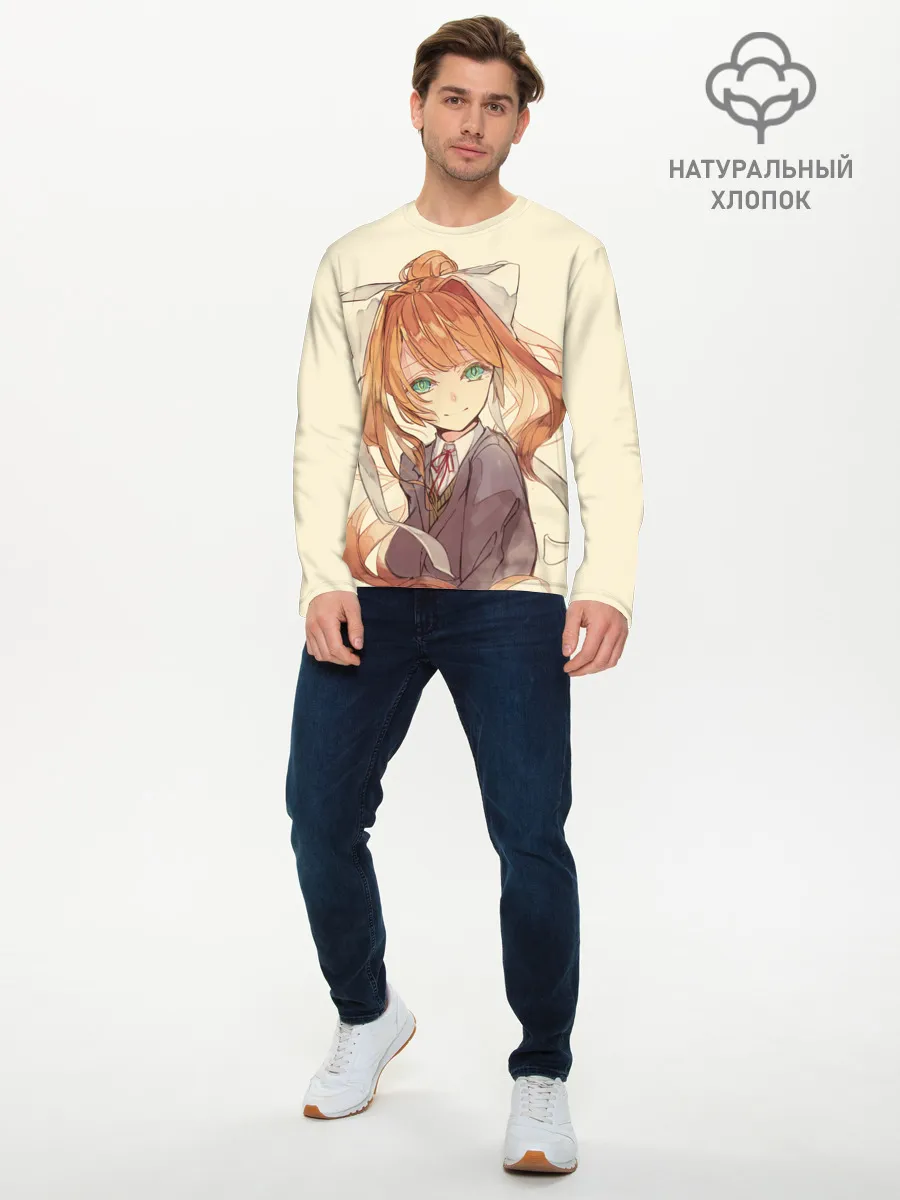 Мужской лонгслив базовый / Нарисованная Моника