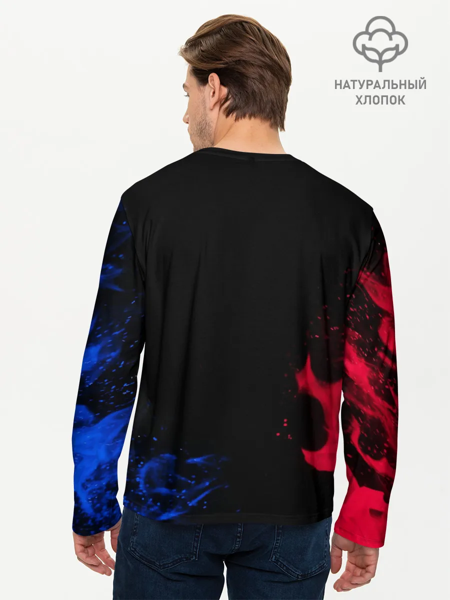 Мужской лонгслив базовый / ЛИОНЕЛЬ МЕССИ / ОГОНЬ / FIRE