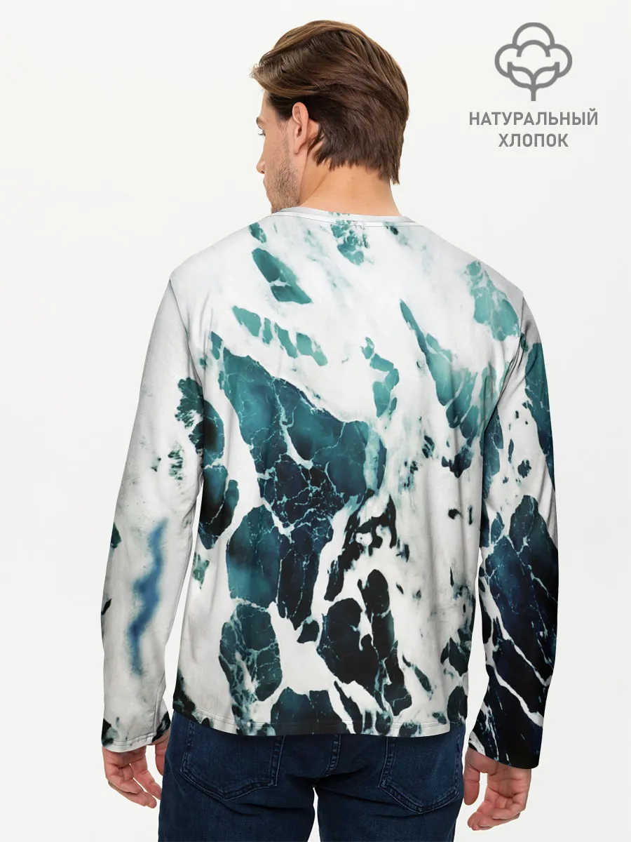 Мужской лонгслив базовый / море