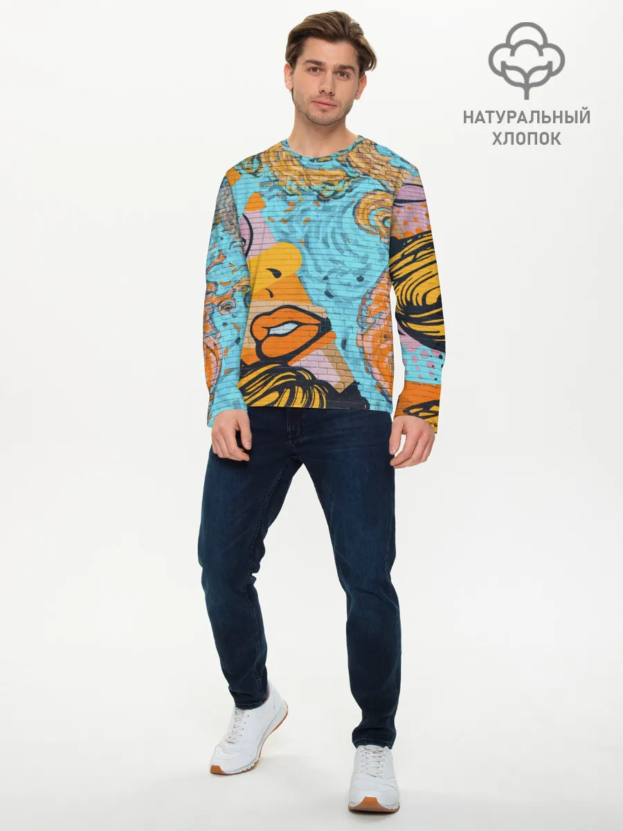 Мужской лонгслив базовый / Граффити арт