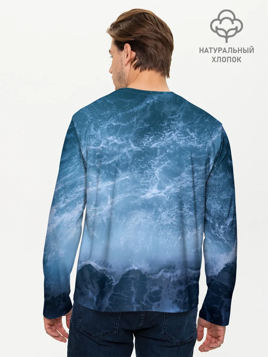 Мужской лонгслив базовый / океан