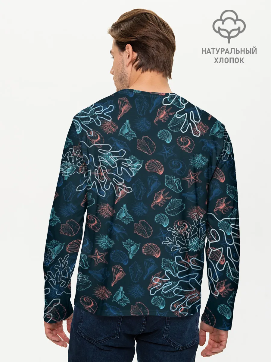 Мужской лонгслив базовый / Ракушки