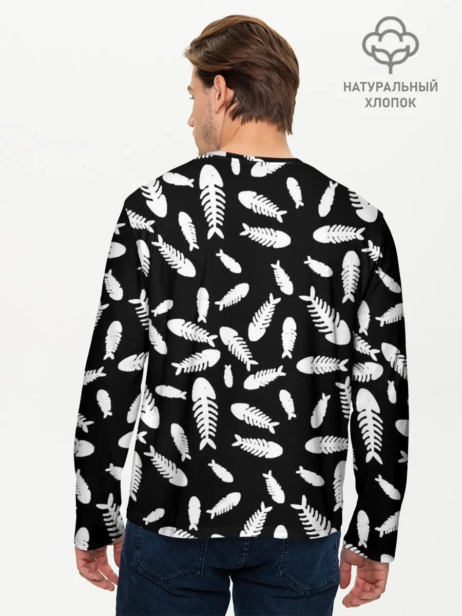 Мужской лонгслив базовый / Скелеты рыб